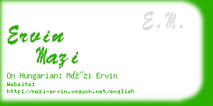 ervin mazi business card